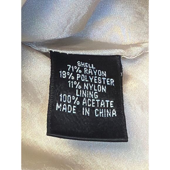 Adrianna Papell Jacket Champagne 3/4 Sleeve Ruffle Belt Elegant Blazer Coat WM 8 - Picture 8 of 12